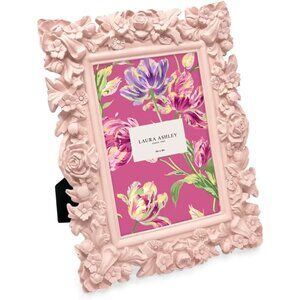 4x6 Pink Floral Textured Hand-Crafted Resin Picture Frame with Easel, for Tablet